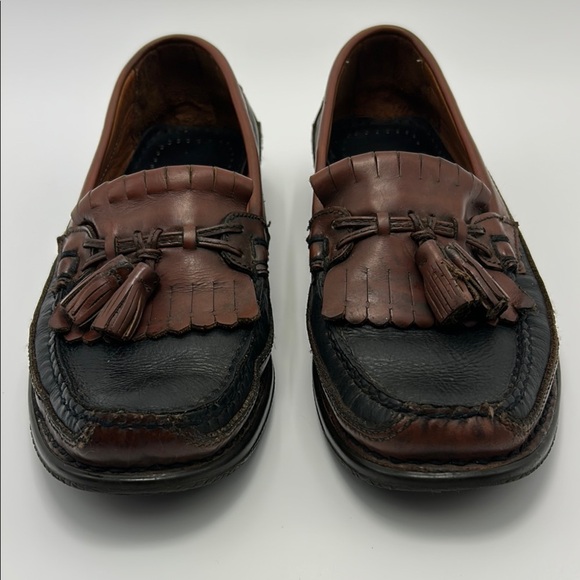 Johnston & Murphy Leather Loafers Men\'s 12 M  Tassels Slip Ons Black Brown main image 5